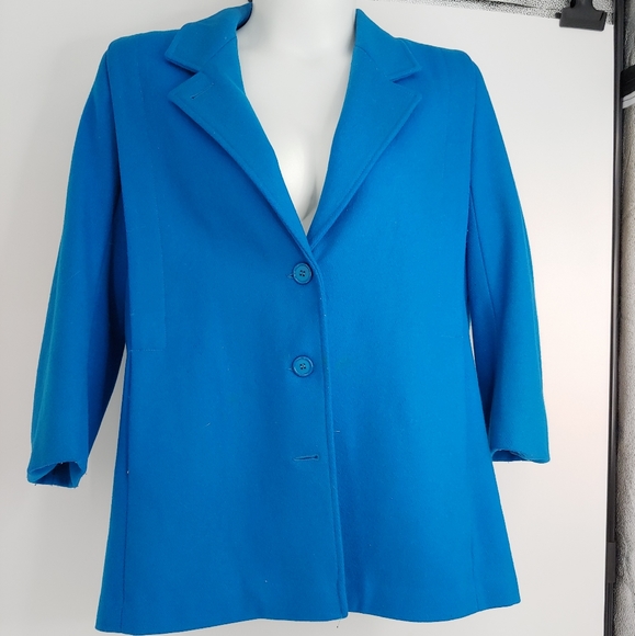 Teal Wool Pea Coat Jacket Winter - Picture 1 of 4